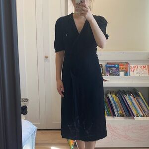 Black Rouje Louisa Wrap Midi Dress
